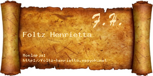 Foltz Henrietta névjegykártya
